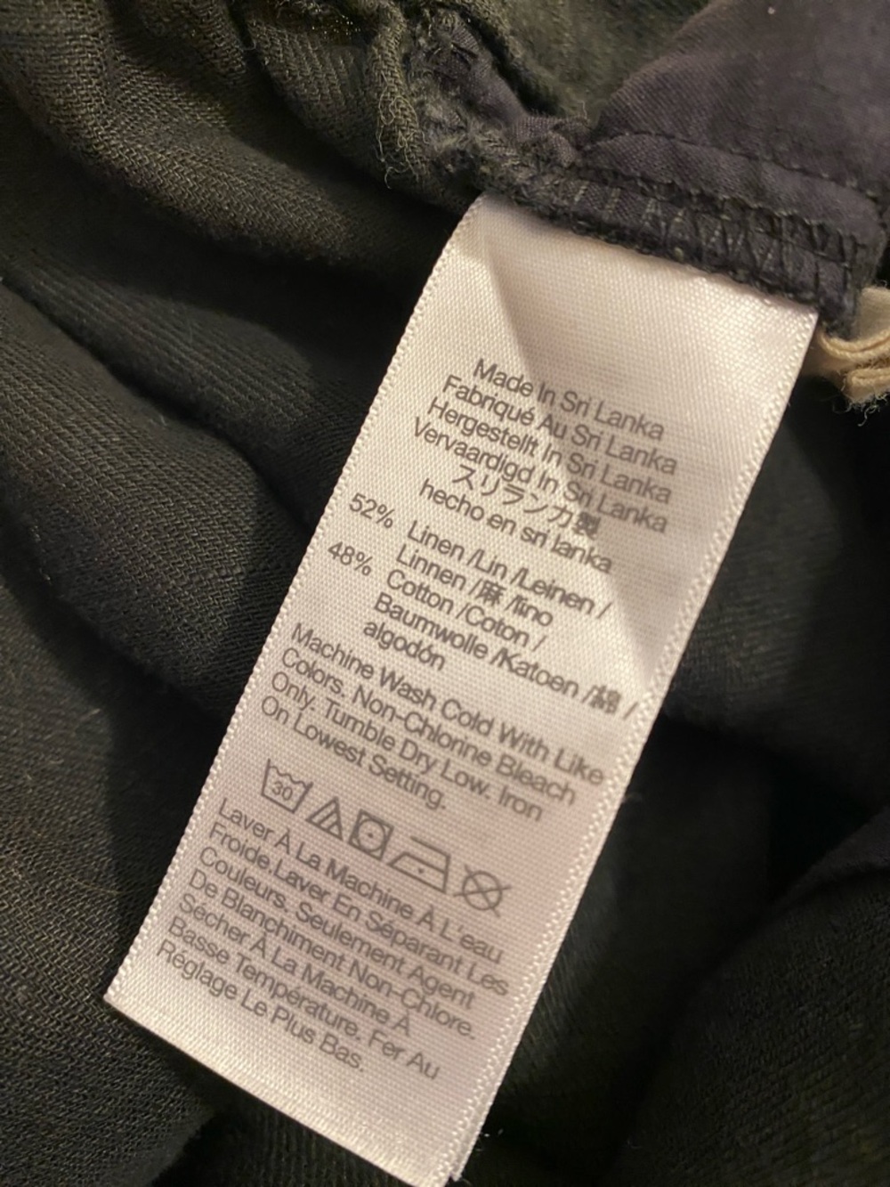 MADEWELL Clean Pull-On Shorts  Black Linen-Cotton Flat Front NJ683. Size XL - Picture 5 of 10